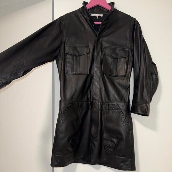 Frame Long sleeve Leather dress - Picture 5 of 6